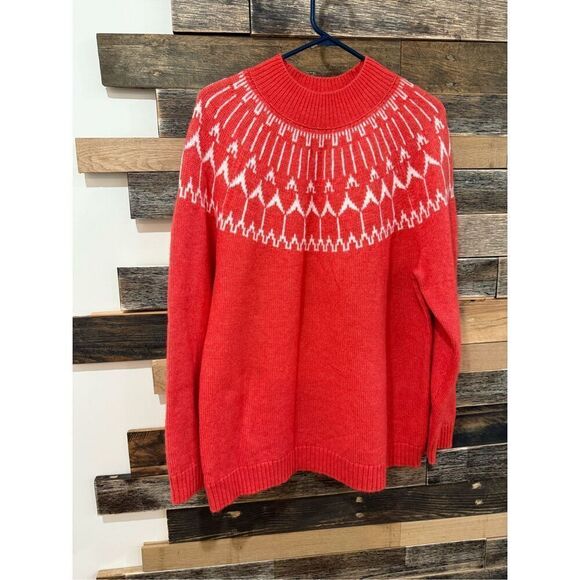 Talbots NWOT FAIR ISLE MOCKNECK SWEATER sz XL petite - Picture 2 of 7